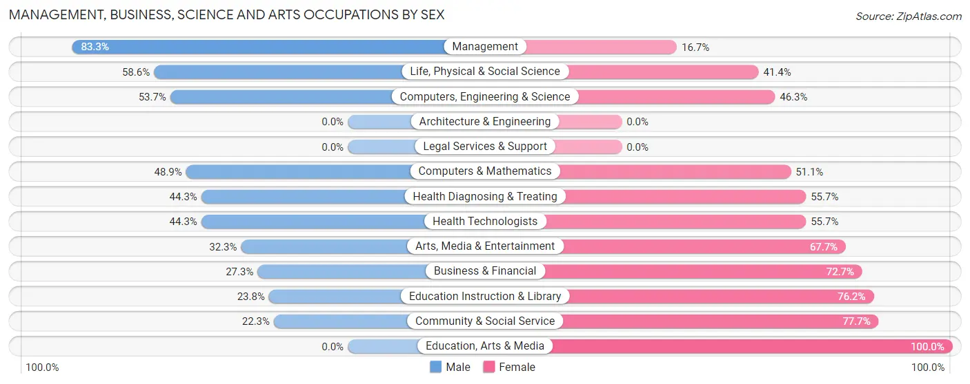 Management, Business, Science and Arts Occupations by Sex in West Belmar