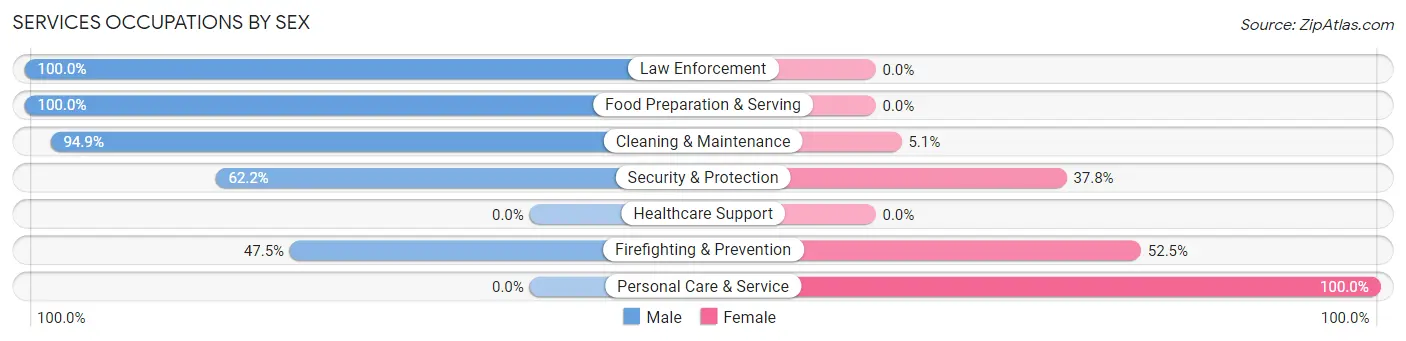 Services Occupations by Sex in West Belmar