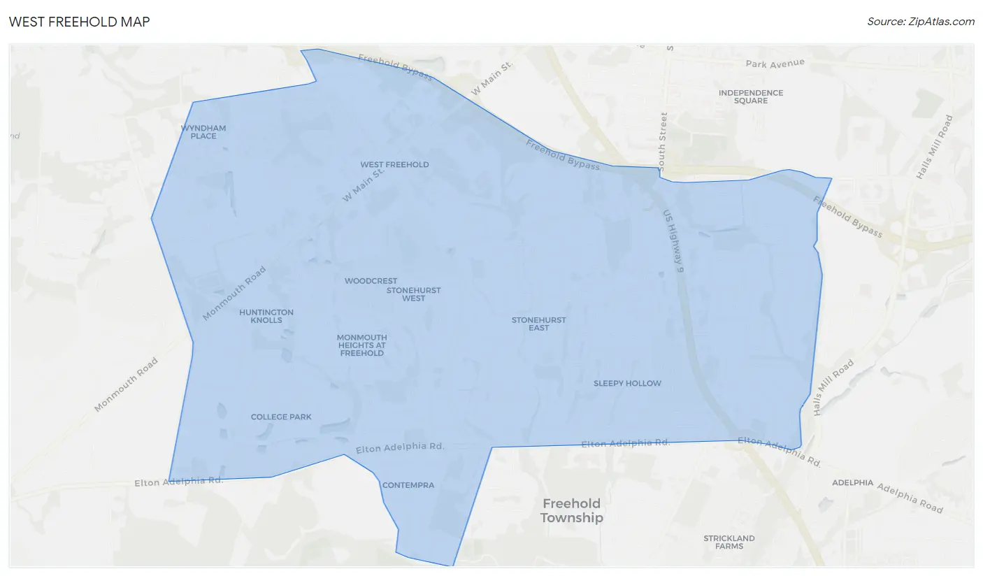 West Freehold Map