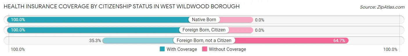 Health Insurance Coverage by Citizenship Status in West Wildwood borough