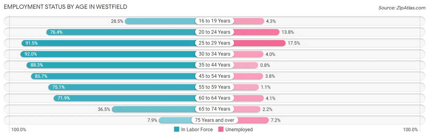 Employment Status by Age in Westfield