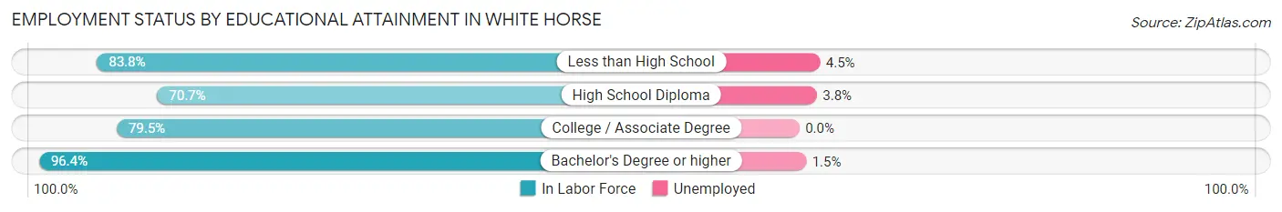 Employment Status by Educational Attainment in White Horse