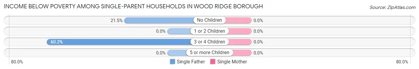 Income Below Poverty Among Single-Parent Households in Wood Ridge borough