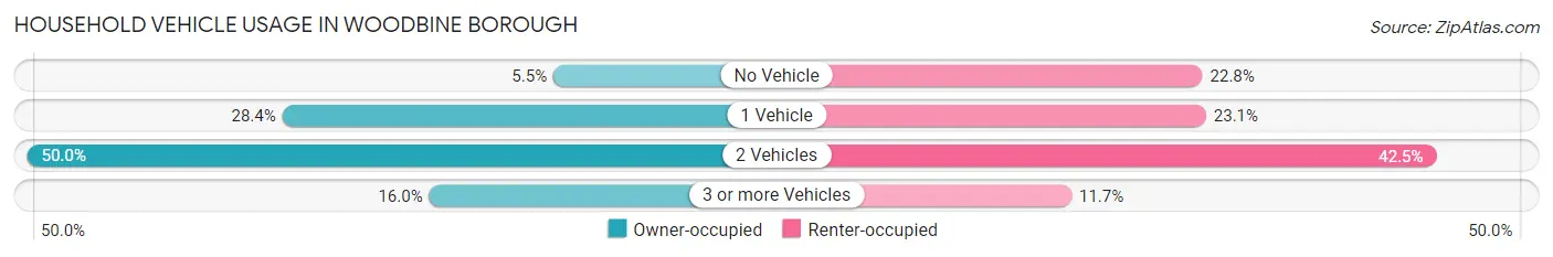 Household Vehicle Usage in Woodbine borough