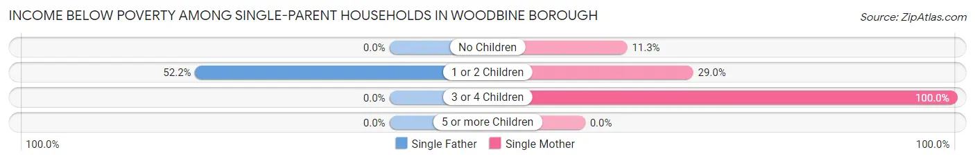 Income Below Poverty Among Single-Parent Households in Woodbine borough