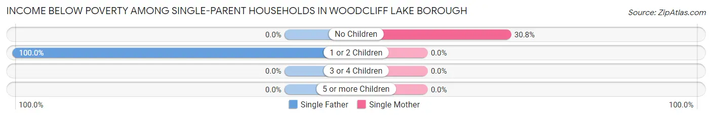 Income Below Poverty Among Single-Parent Households in Woodcliff Lake borough