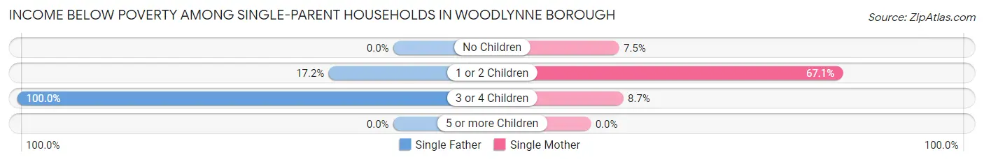 Income Below Poverty Among Single-Parent Households in Woodlynne borough