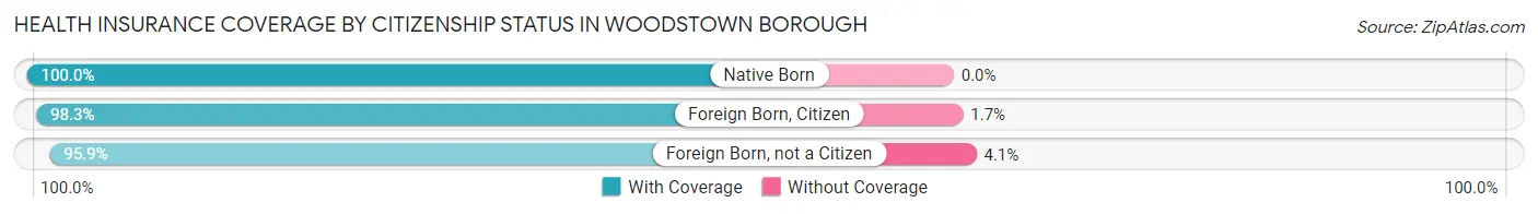 Health Insurance Coverage by Citizenship Status in Woodstown borough