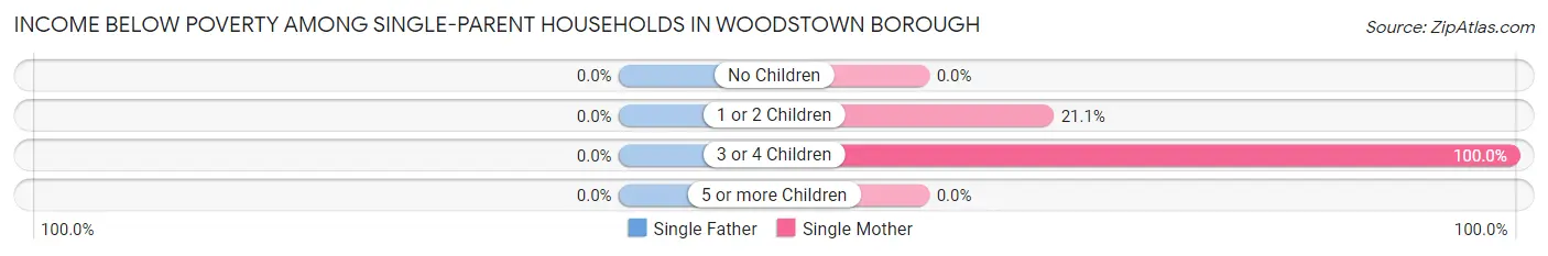 Income Below Poverty Among Single-Parent Households in Woodstown borough