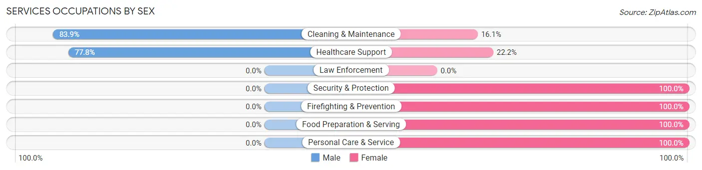 Services Occupations by Sex in Woodstown borough