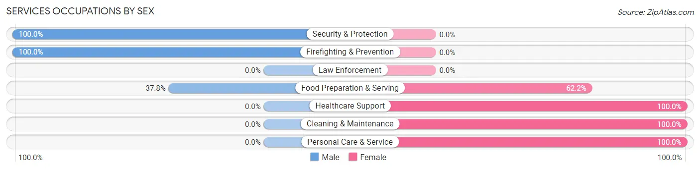 Services Occupations by Sex in Wrightstown borough