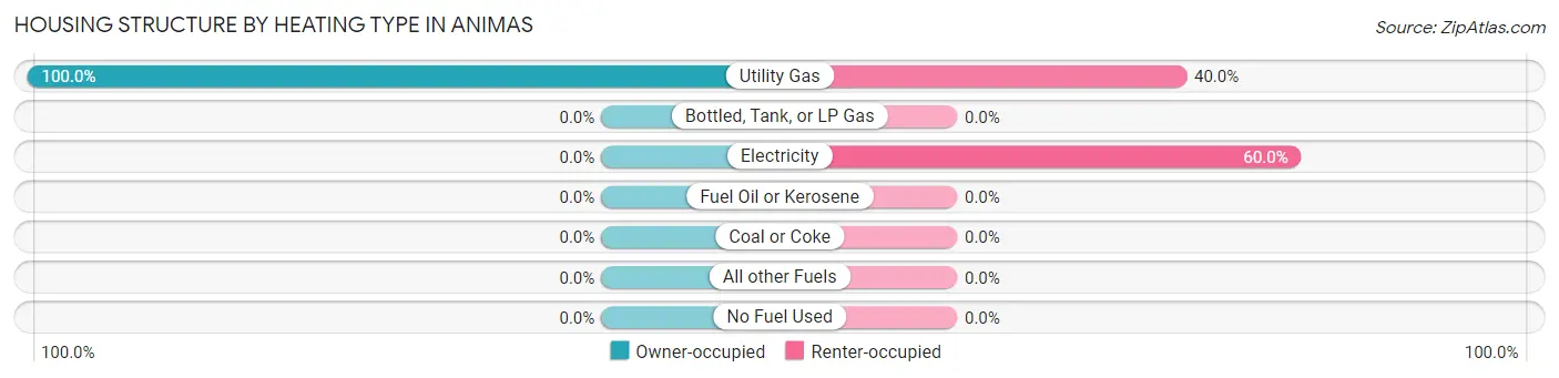 Housing Structure by Heating Type in Animas