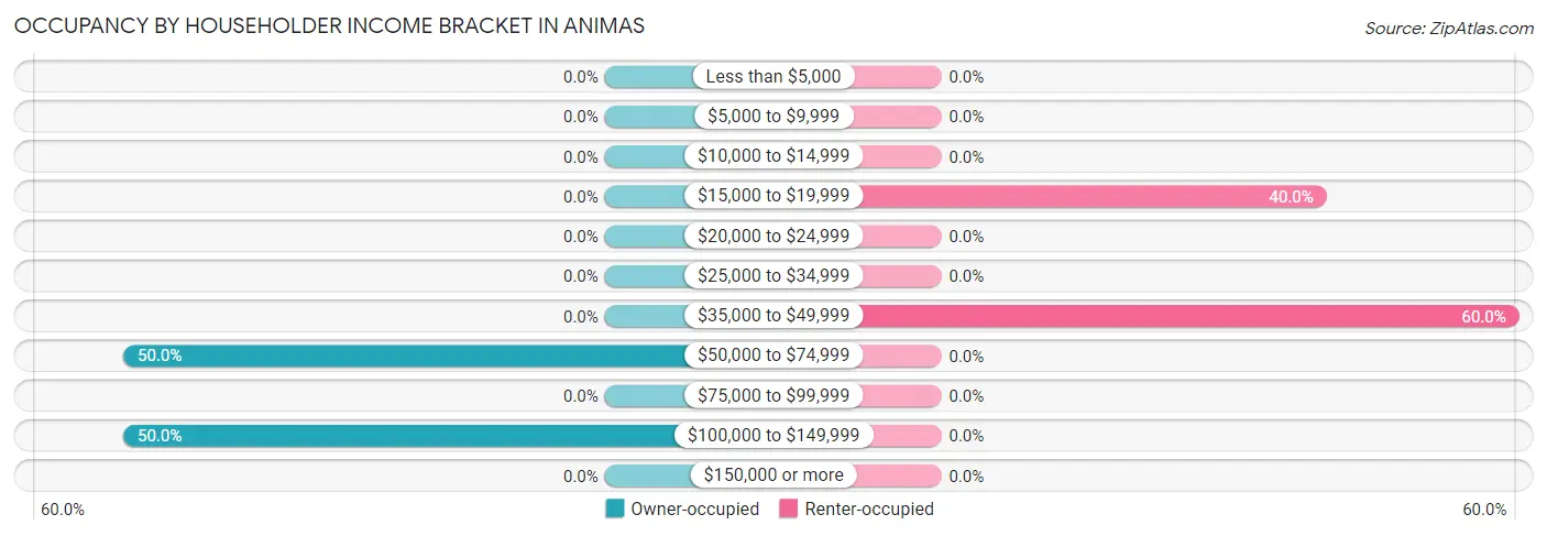 Occupancy by Householder Income Bracket in Animas