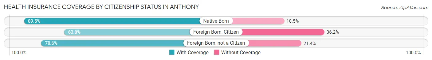 Health Insurance Coverage by Citizenship Status in Anthony