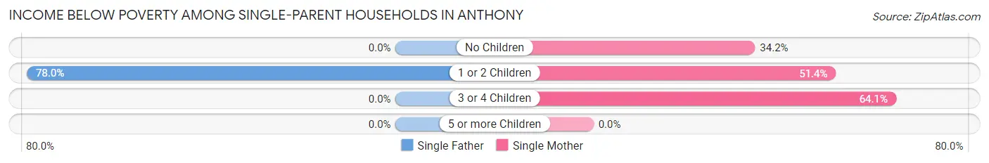 Income Below Poverty Among Single-Parent Households in Anthony