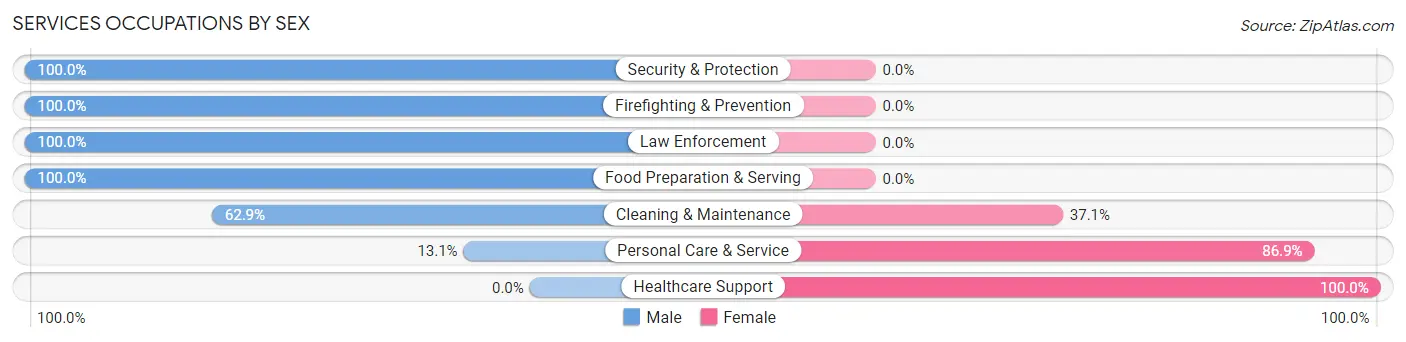 Services Occupations by Sex in Artesia