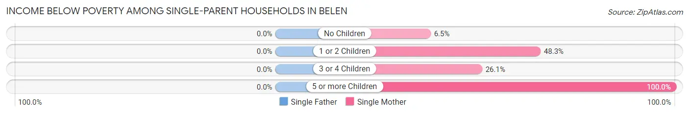 Income Below Poverty Among Single-Parent Households in Belen