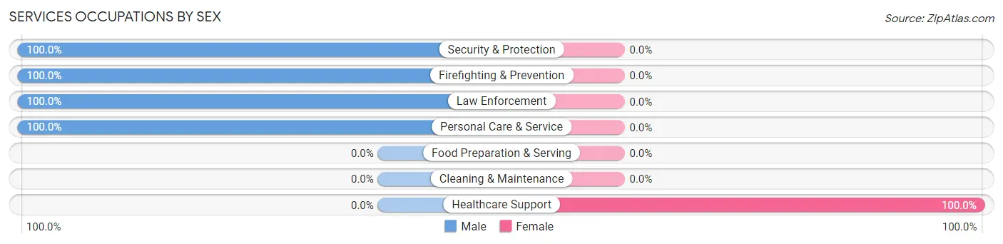 Services Occupations by Sex in Boles Acres