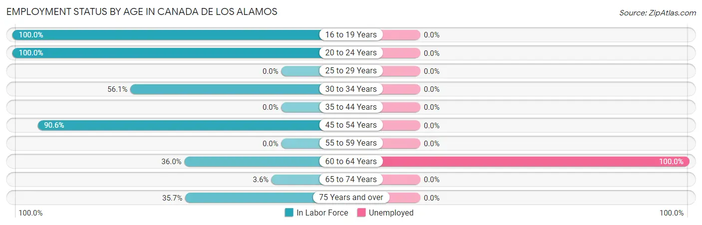 Employment Status by Age in Canada de los Alamos