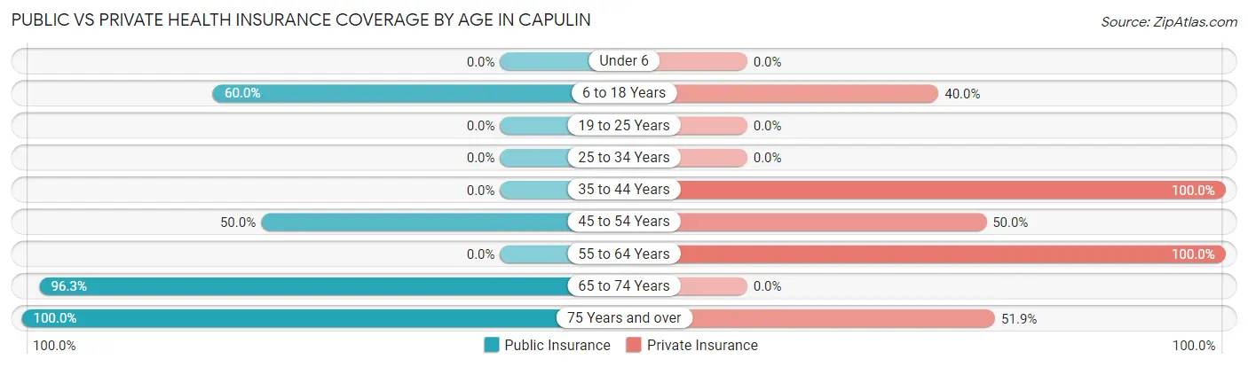 Public vs Private Health Insurance Coverage by Age in Capulin