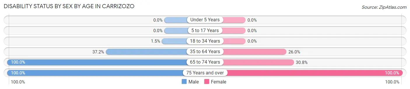 Disability Status by Sex by Age in Carrizozo