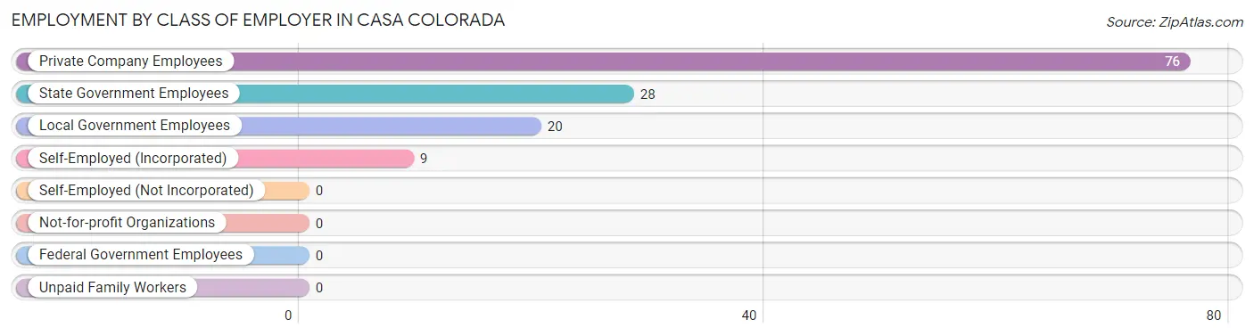 Employment by Class of Employer in Casa Colorada