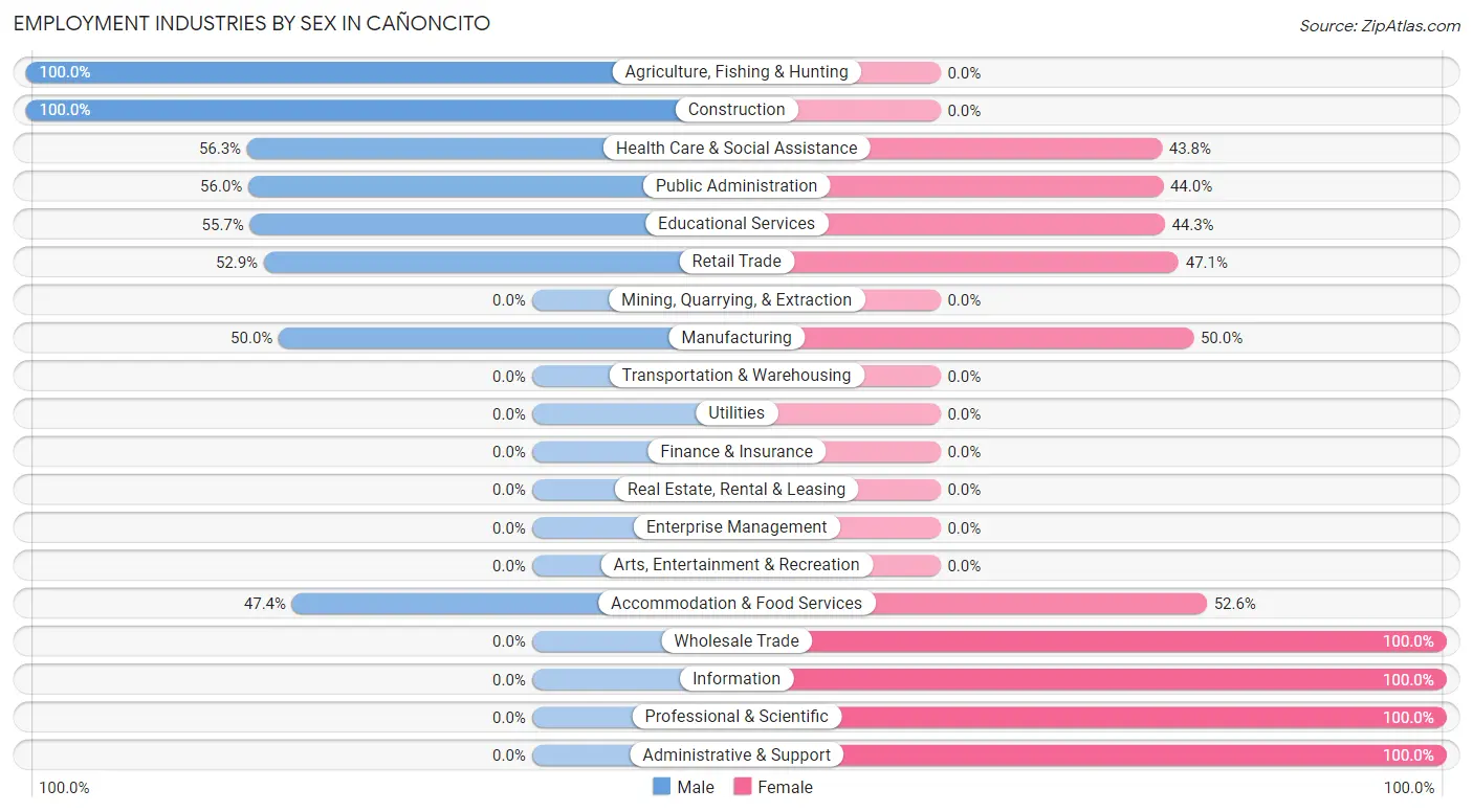 Employment Industries by Sex in Cañoncito