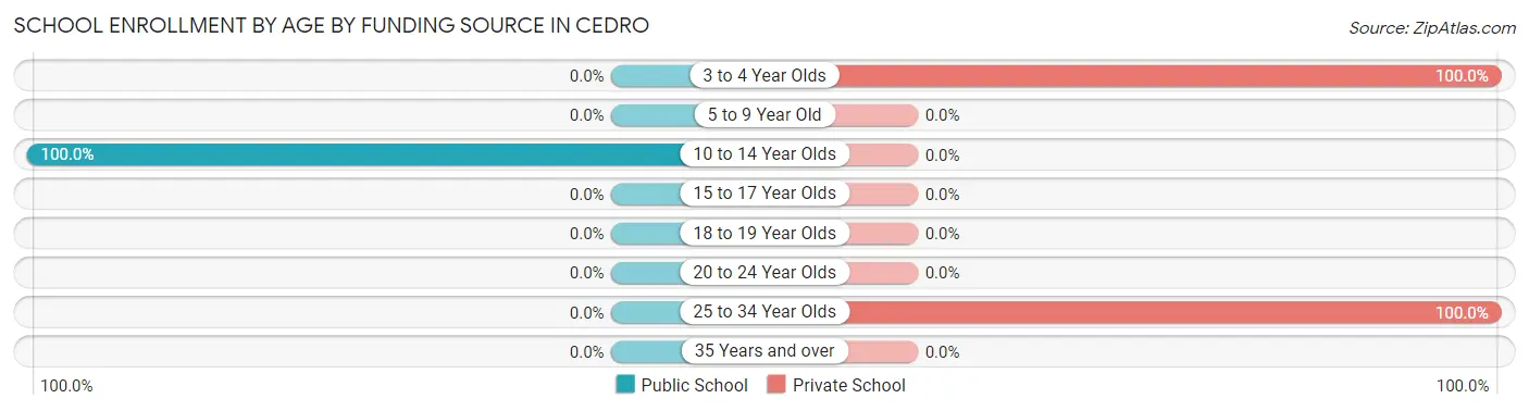 School Enrollment by Age by Funding Source in Cedro