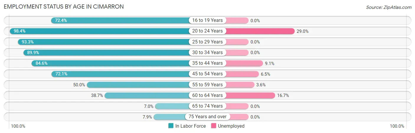 Employment Status by Age in Cimarron