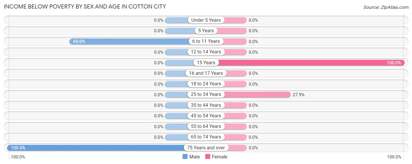 Income Below Poverty by Sex and Age in Cotton City