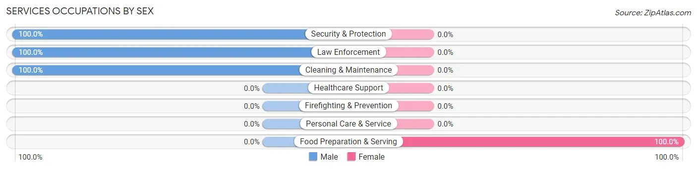 Services Occupations by Sex in Cotton City
