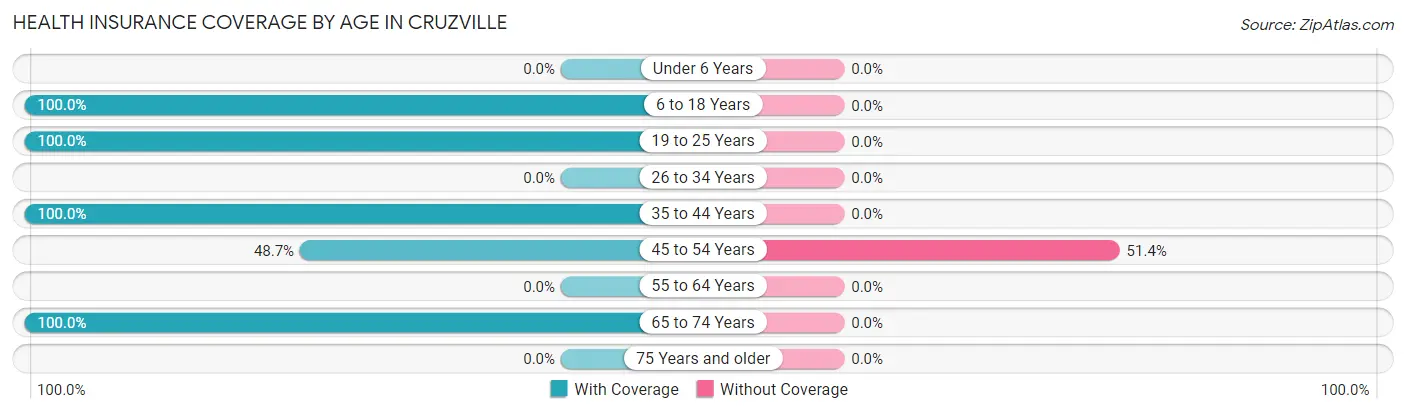 Health Insurance Coverage by Age in Cruzville