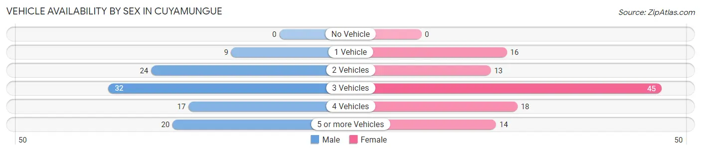 Vehicle Availability by Sex in Cuyamungue