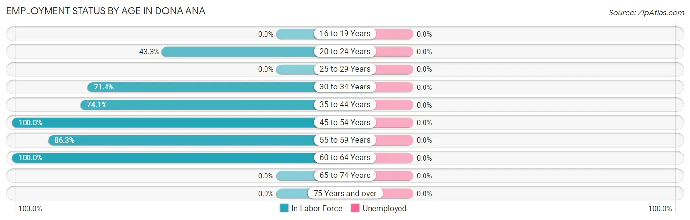 Employment Status by Age in Dona Ana