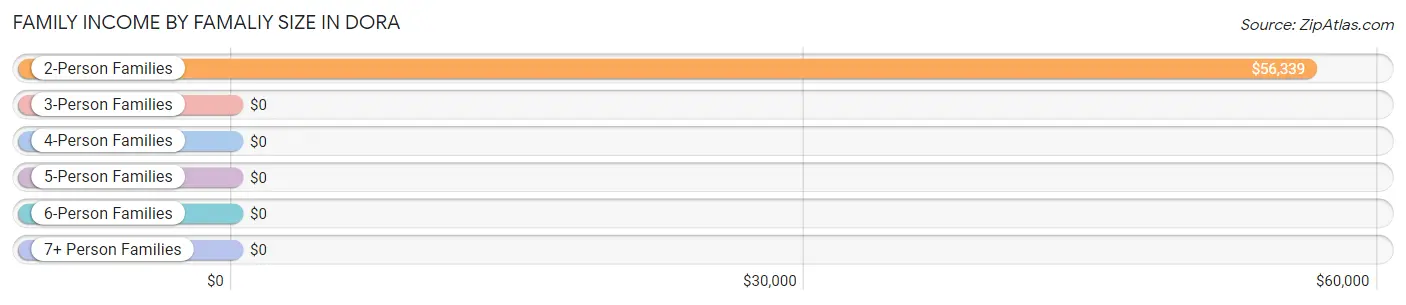 Family Income by Famaliy Size in Dora