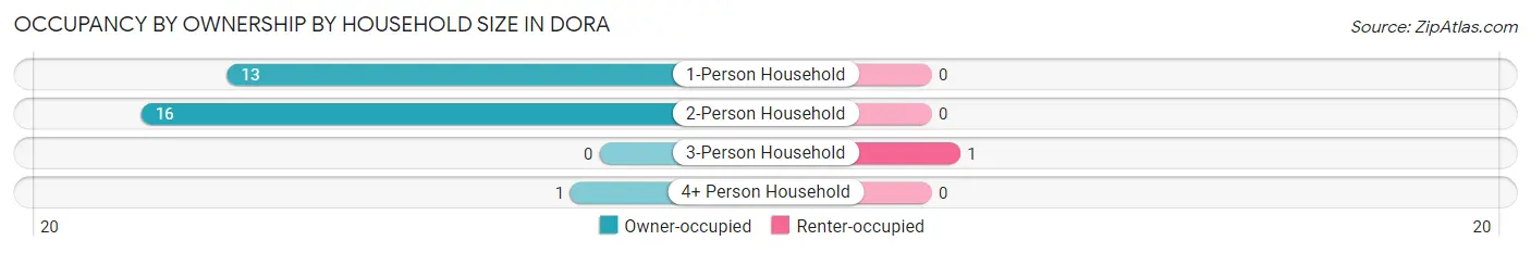 Occupancy by Ownership by Household Size in Dora