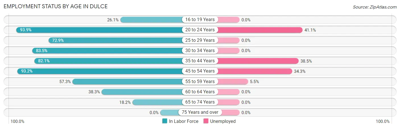 Employment Status by Age in Dulce