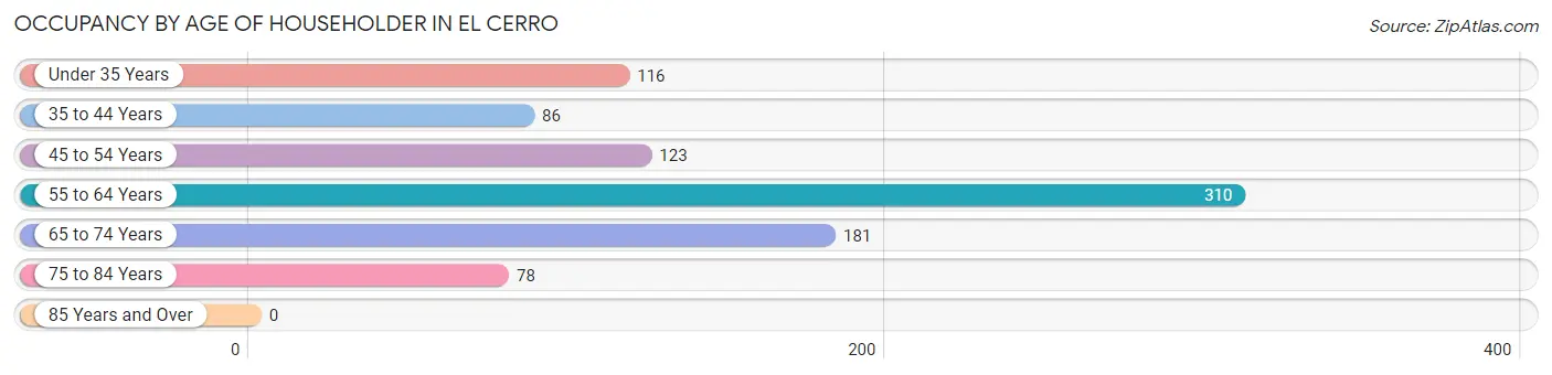 Occupancy by Age of Householder in El Cerro