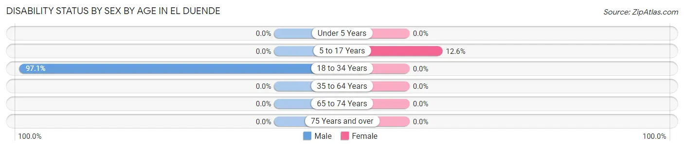 Disability Status by Sex by Age in El Duende