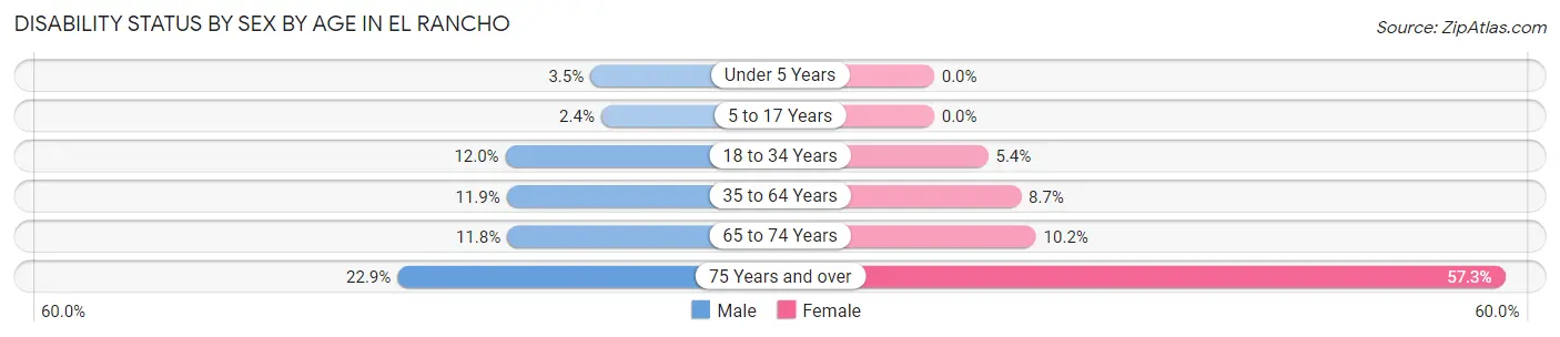 Disability Status by Sex by Age in El Rancho