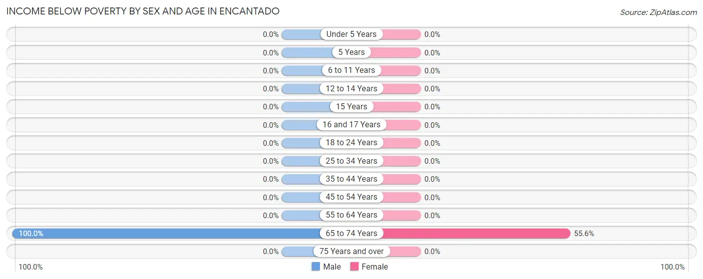 Income Below Poverty by Sex and Age in Encantado