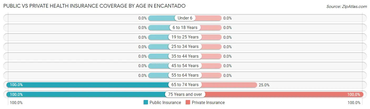 Public vs Private Health Insurance Coverage by Age in Encantado