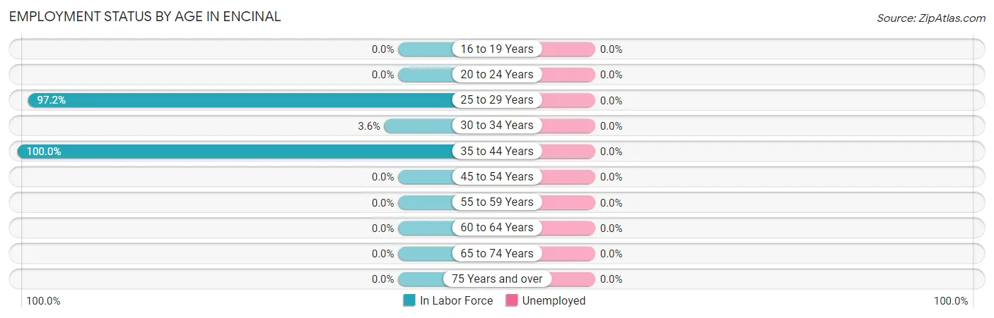 Employment Status by Age in Encinal