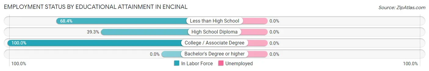 Employment Status by Educational Attainment in Encinal