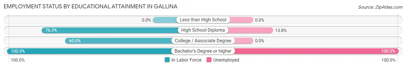 Employment Status by Educational Attainment in Gallina
