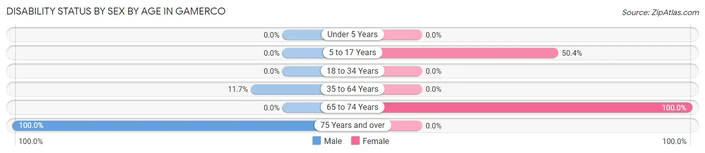 Disability Status by Sex by Age in Gamerco