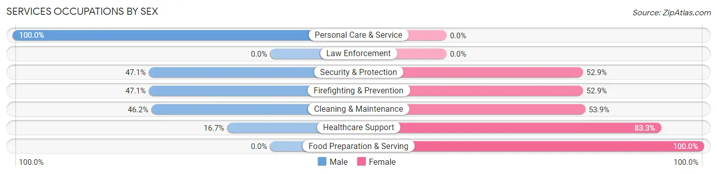 Services Occupations by Sex in Hernandez