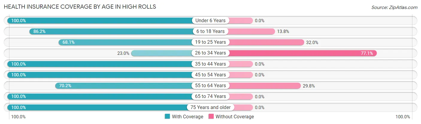 Health Insurance Coverage by Age in High Rolls