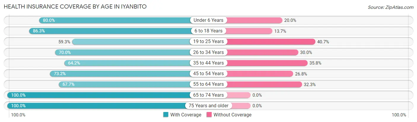 Health Insurance Coverage by Age in Iyanbito