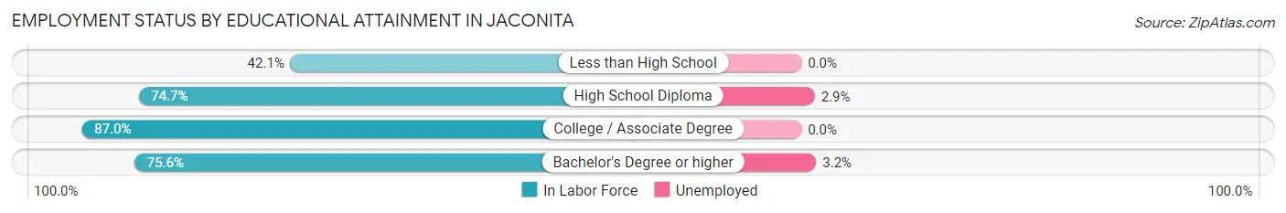 Employment Status by Educational Attainment in Jaconita